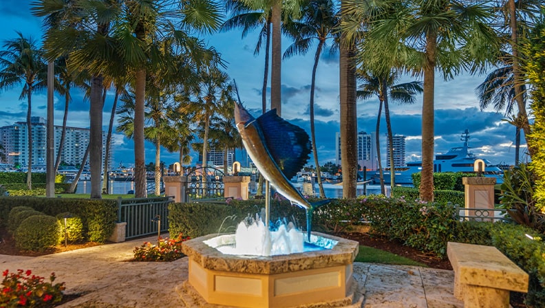 Sailfish Water Feature at 615 Idlewyld Drive