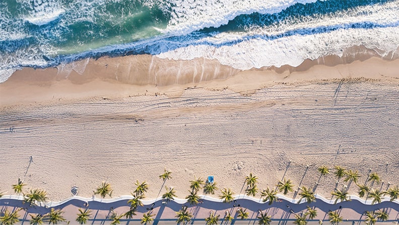 aerial of the Florida Beaches